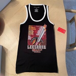 NWT Leesburg Bikefest 2016 Ribbed Tank Top Bret Michaels Medium Black White trim